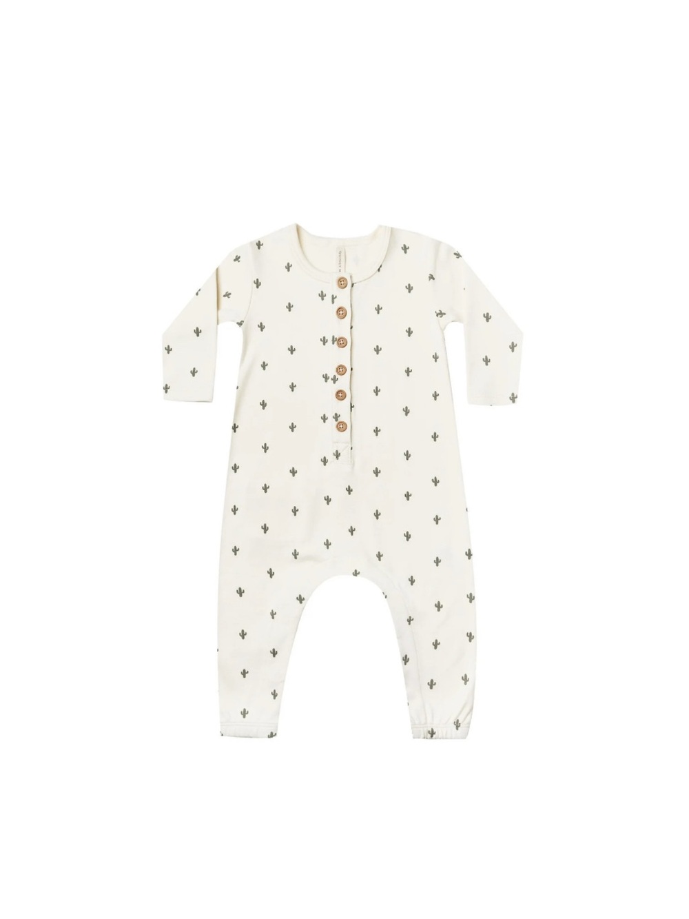 Quincy Mae New 12/18 Baby Organic Cotton Ivory Cactus L Sleeve Romper Jumpsuit